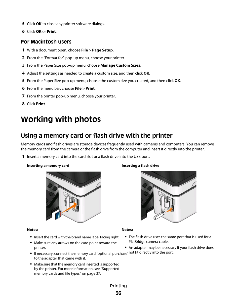 Working with photos | Dell P513w All In One Photo Printer User Manual | Page 36 / 134