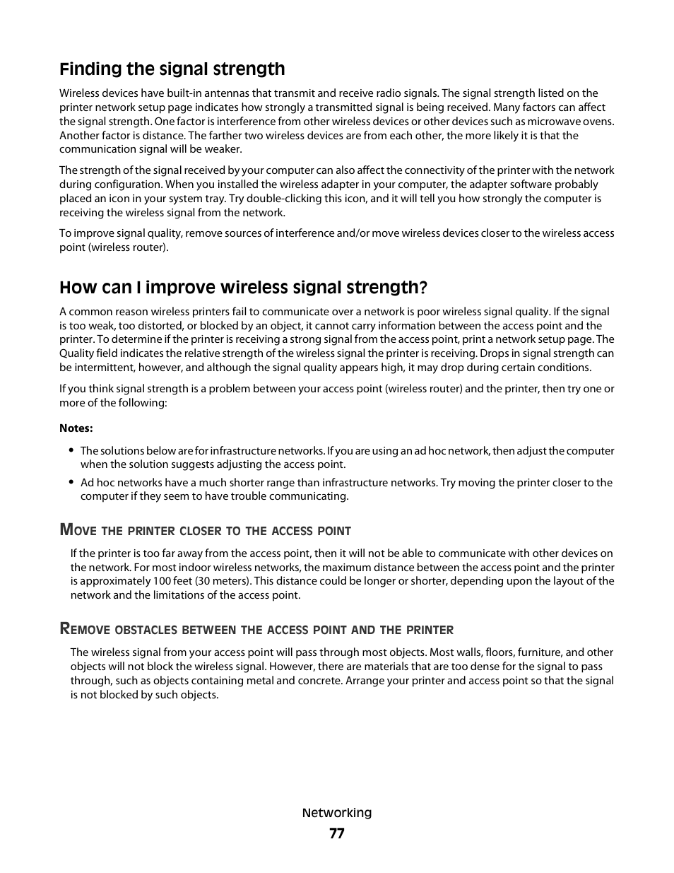 Finding the signal strength, How can i improve wireless signal strength | Dell P513w All In One Photo Printer User Manual | Page 77 / 134