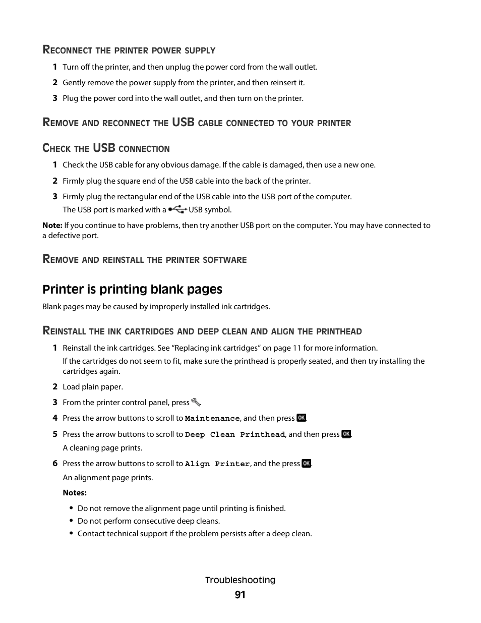 Printer is printing blank pages | Dell P513w All In One Photo Printer User Manual | Page 91 / 134
