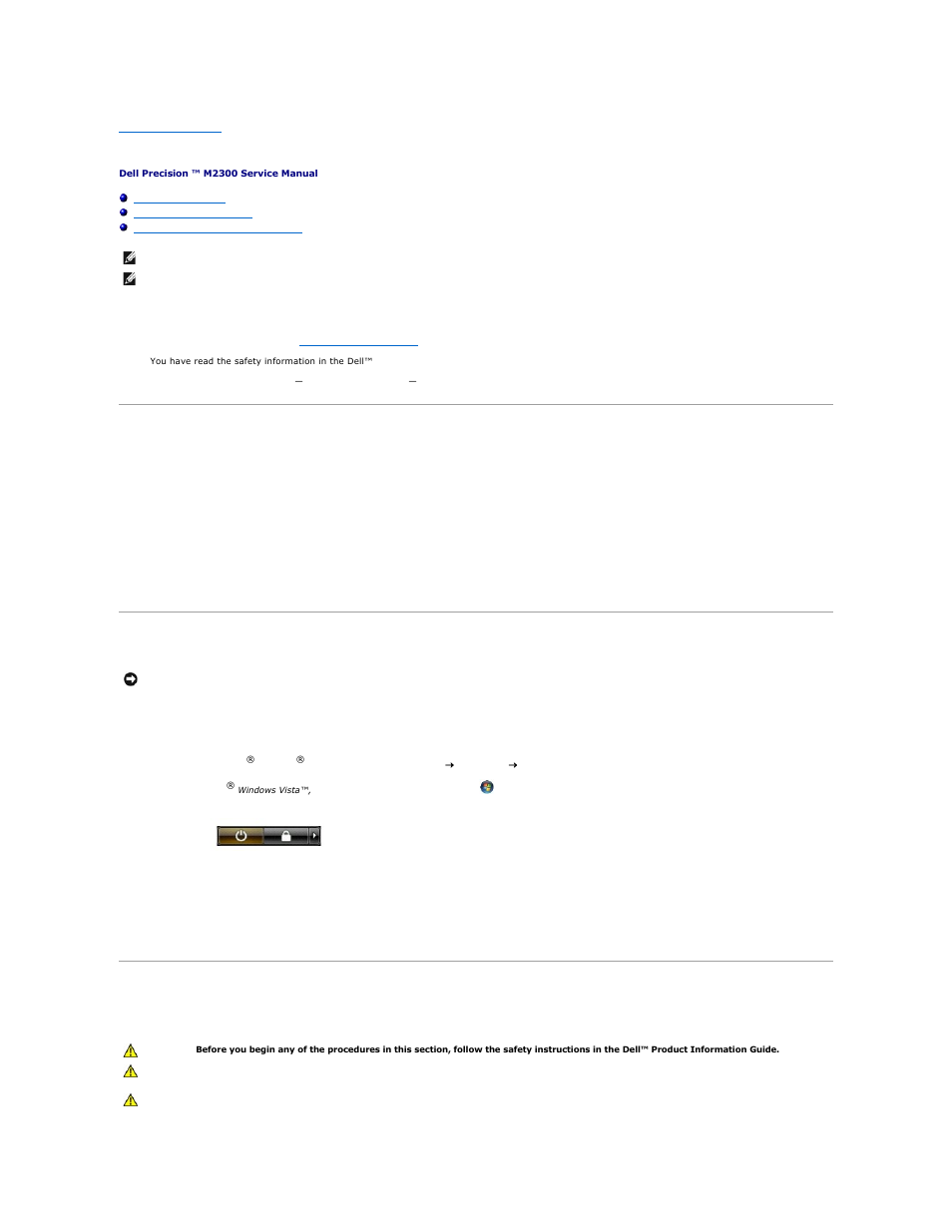 Before you begin, Recommended tools, Turning off your computer | Before working inside your computer | Dell Precision M2300 (Late 2007) User Manual | Page 2 / 42