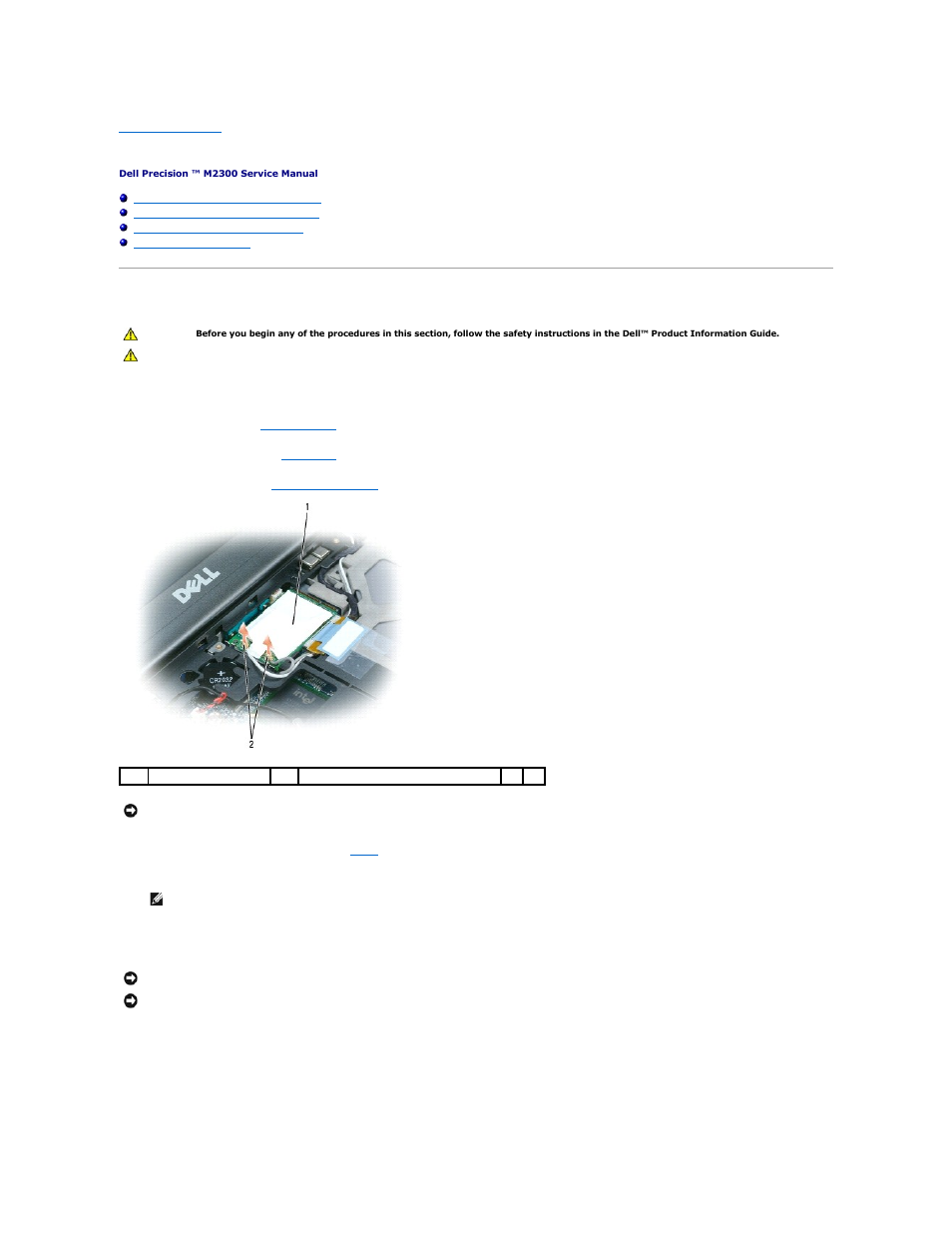 Communications cards, Wireless local area network (wlan) card | Dell Precision M2300 (Late 2007) User Manual | Page 24 / 42