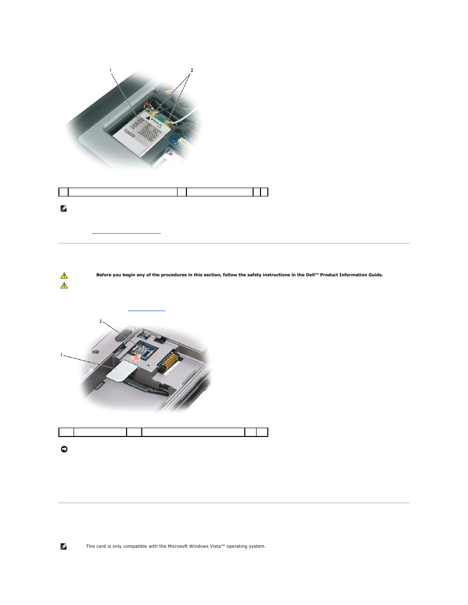 Subscriber identity module (sim) card, Fcm (flash cache module) | Dell Precision M2300 (Late 2007) User Manual | Page 27 / 42