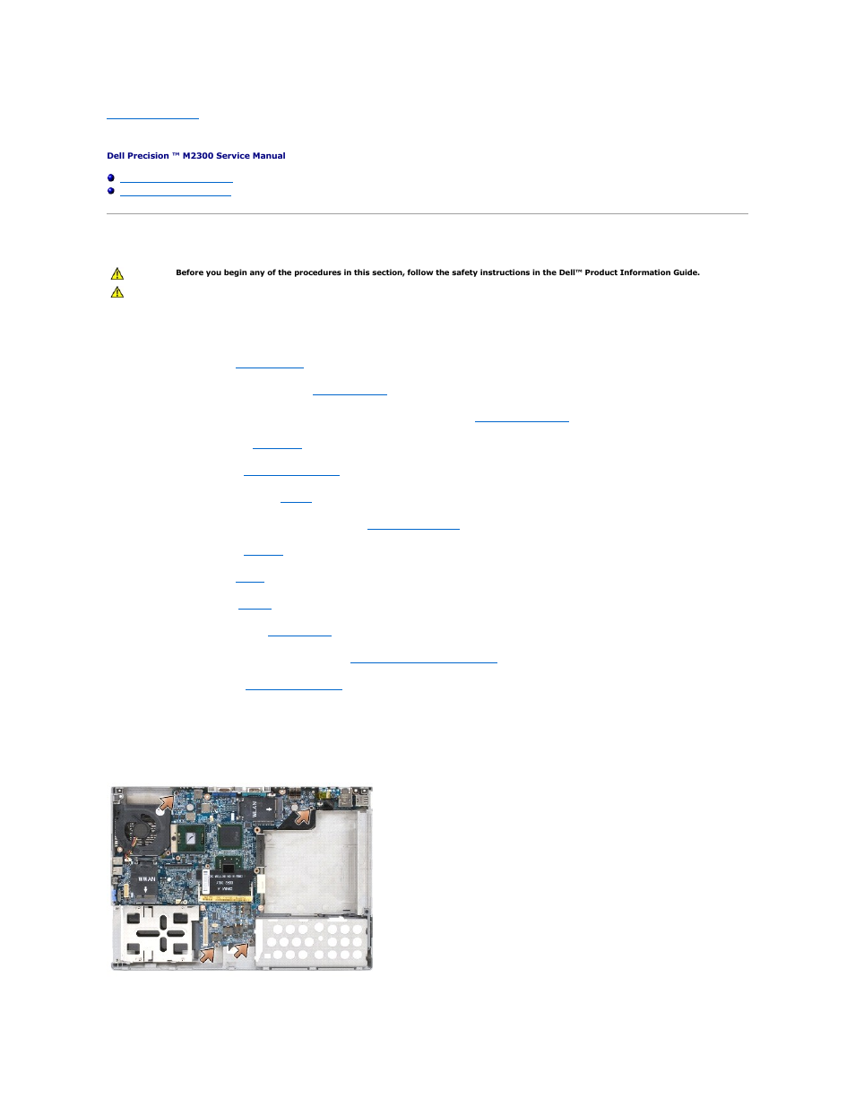 System board, Removing the system board | Dell Precision M2300 (Late 2007) User Manual | Page 38 / 42