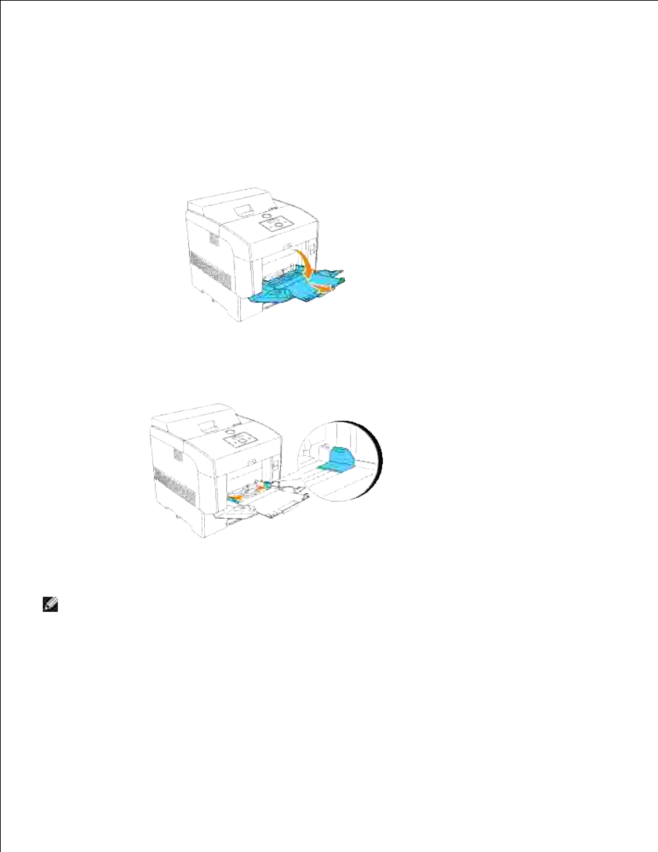 Loading the multipurpose feeder | Dell 5110cn Color Laser Printer User Manual | Page 124 / 447