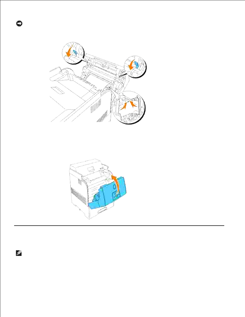 Removing print jams from the fuser | Dell 5110cn Color Laser Printer User Manual | Page 213 / 447