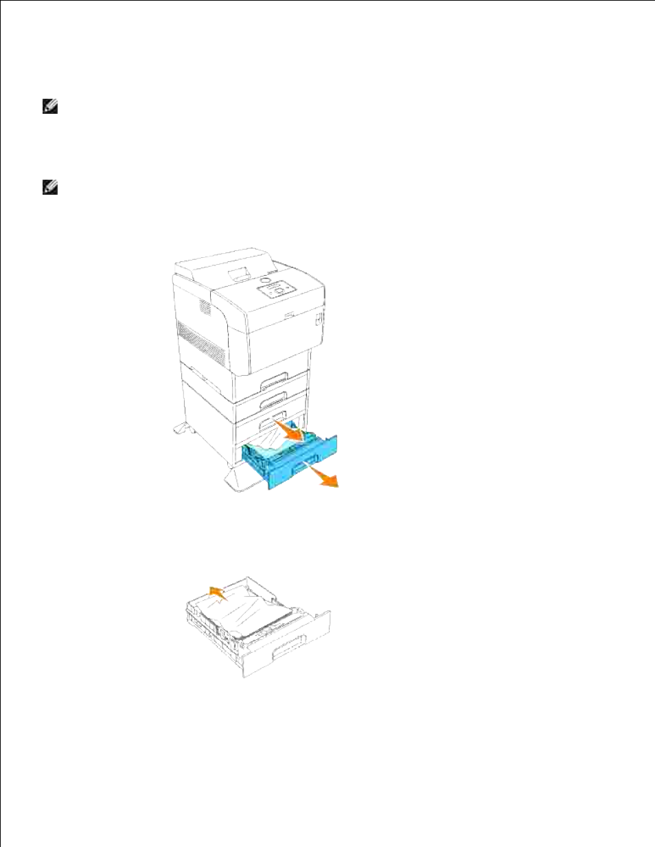Removing print jams from the optional tray modules | Dell 5110cn Color Laser Printer User Manual | Page 221 / 447