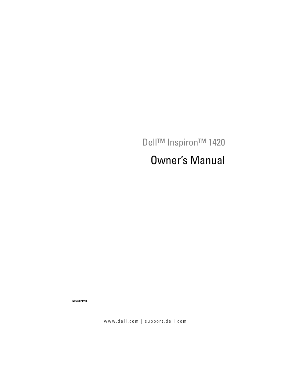 Dell Inspiron 1420 (Mid 2007) User Manual | 210 pages