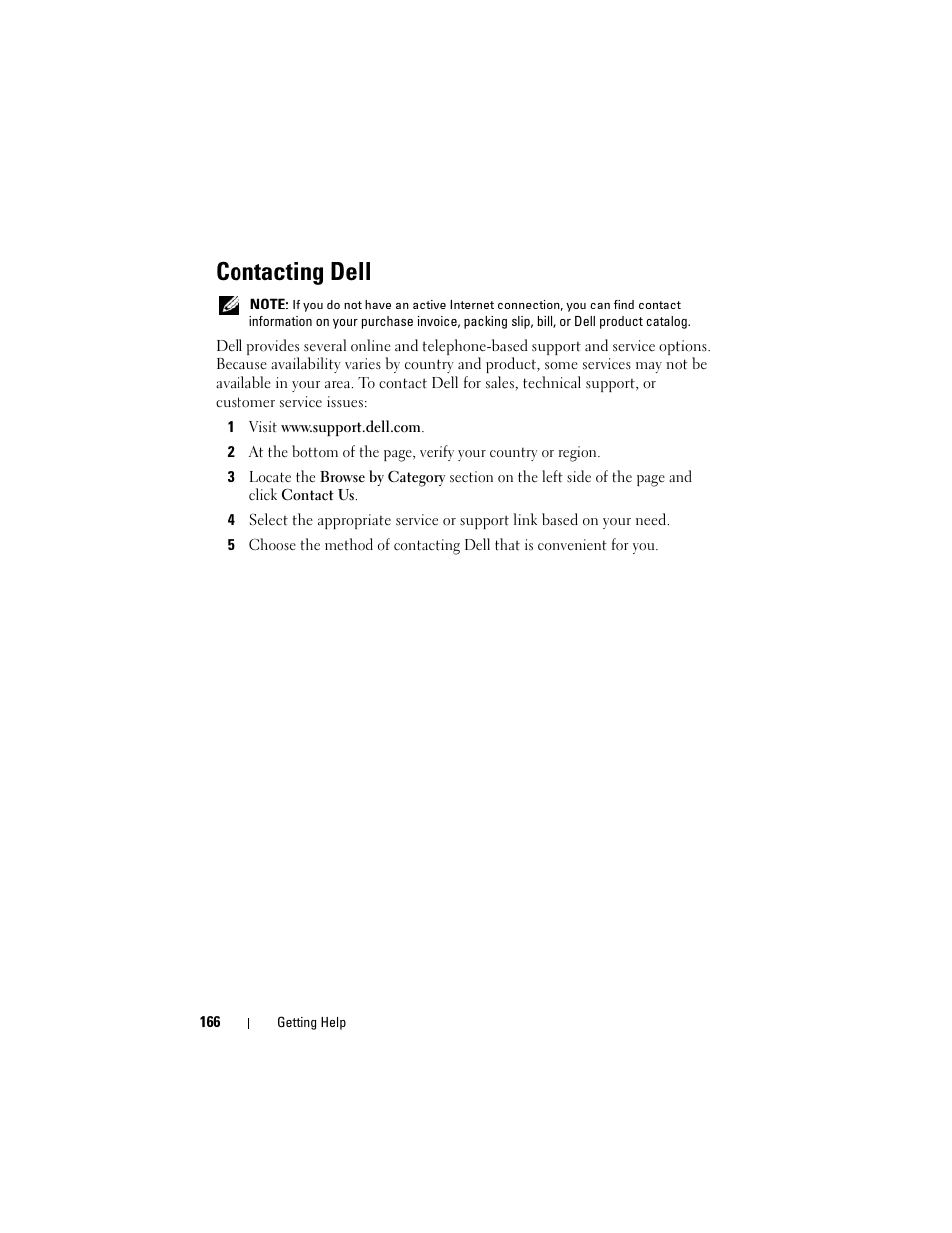 Contacting dell, See "contacting dell" on, Solved the problem, see "contacting | Dell Inspiron 1420 (Mid 2007) User Manual | Page 166 / 210