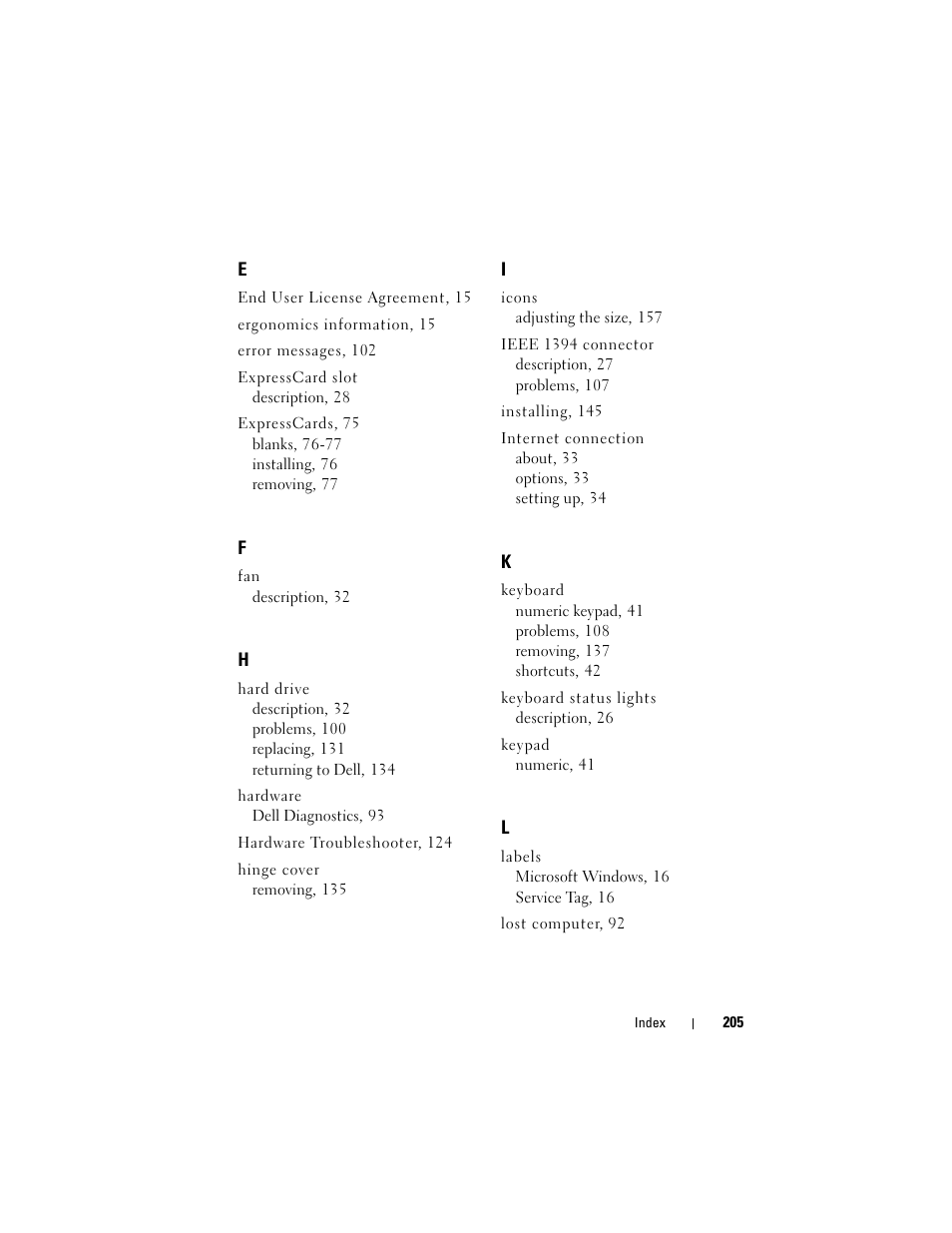 Dell Inspiron 1420 (Mid 2007) User Manual | Page 205 / 210