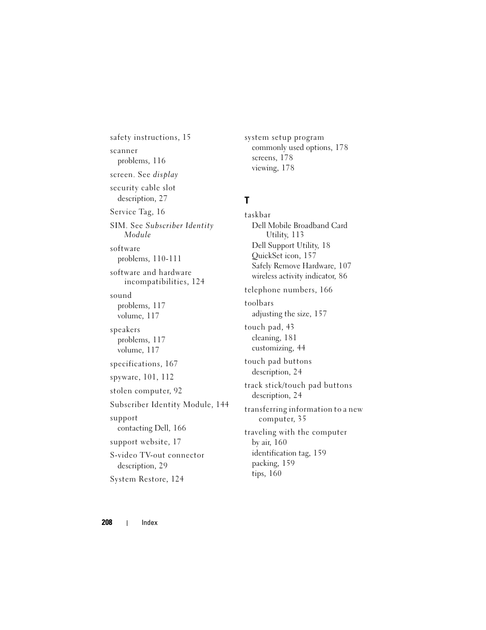 Dell Inspiron 1420 (Mid 2007) User Manual | Page 208 / 210