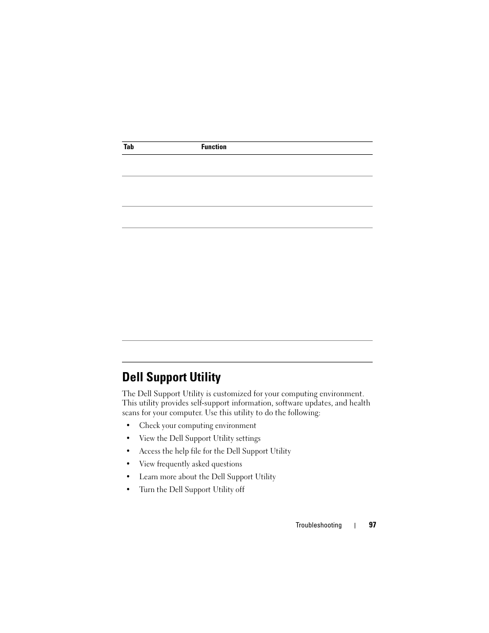 Dell support utility | Dell Inspiron 1420 (Mid 2007) User Manual | Page 97 / 210