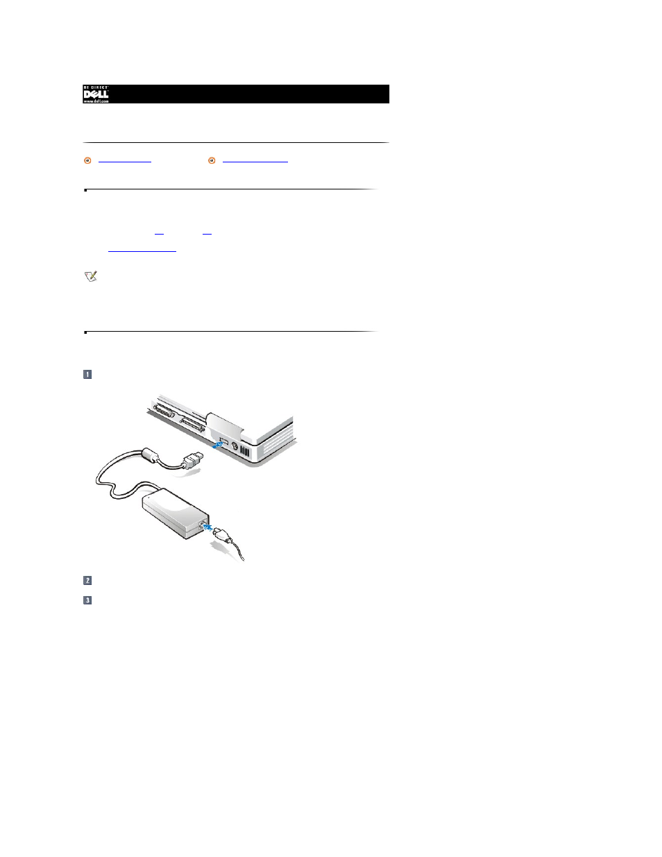 Using the ac adapter, About the ac adapter, Connecting the ac adapter | Dell Inspiron 2000 User Manual | Page 2 / 78