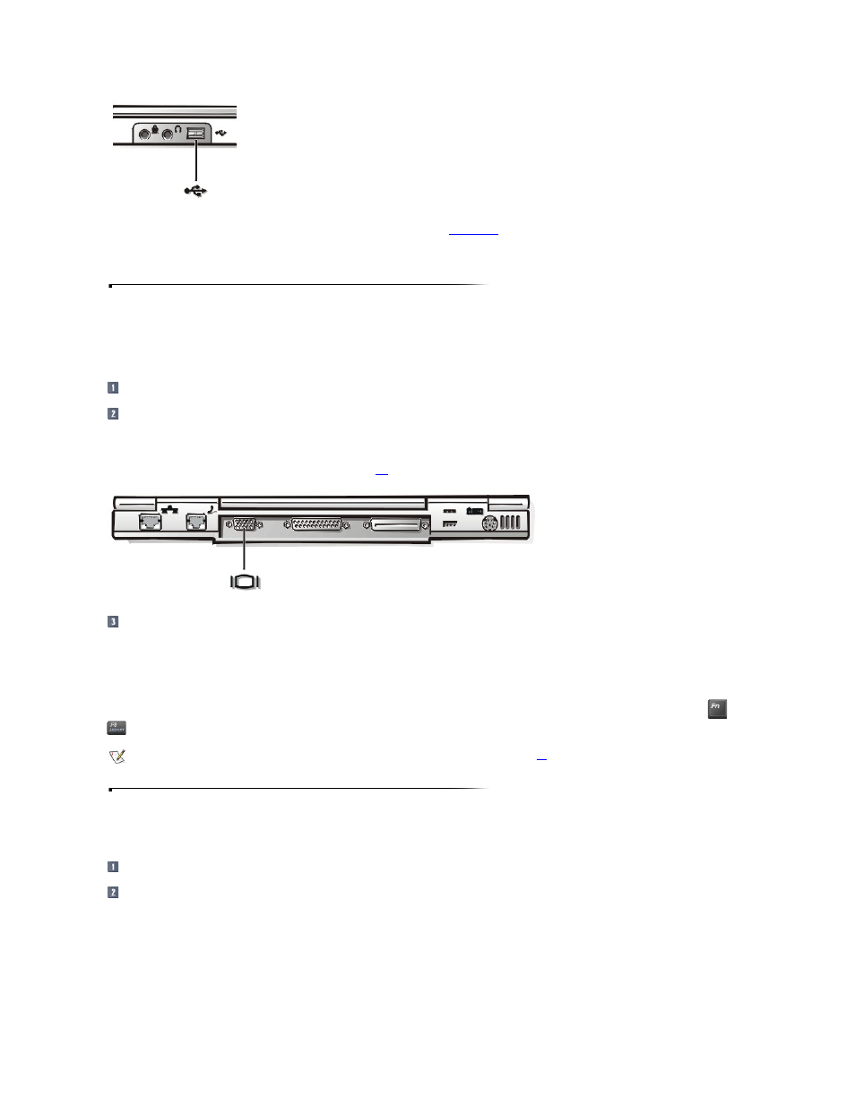 Monitor, Parallel devices | Dell Inspiron 2000 User Manual | Page 23 / 78