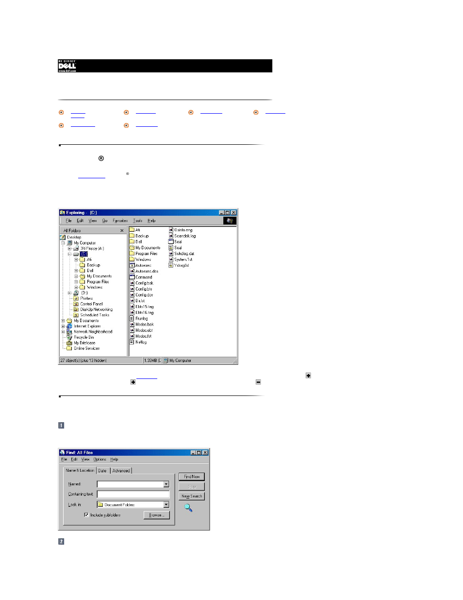 Basic file management, Windows, Explorer | Finding files | Dell Inspiron 2000 User Manual | Page 3 / 78