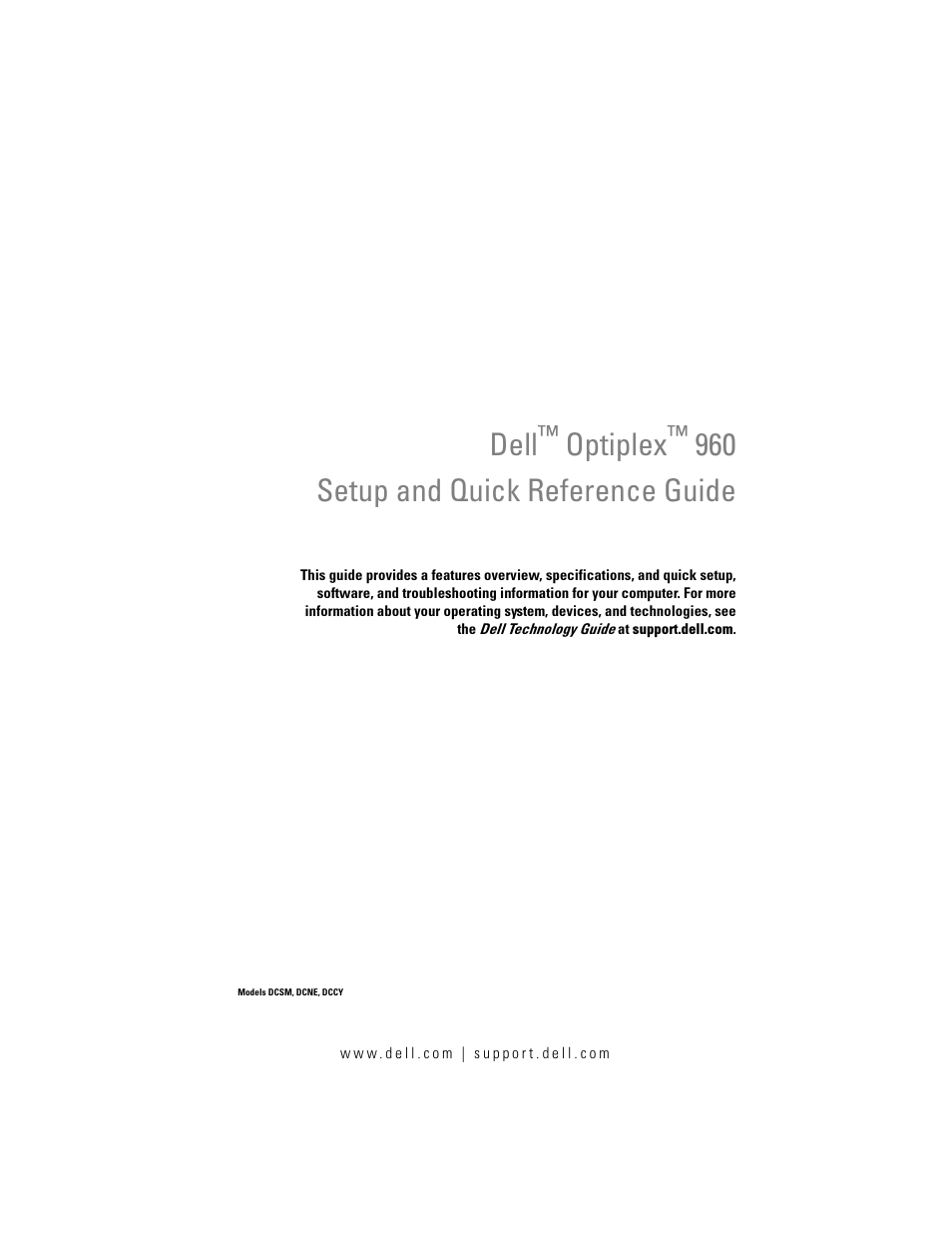 Dell OptiPlex 960 (Late 2008) User Manual | 70 pages