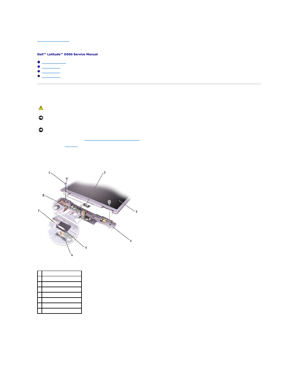 Display assembly and display latch, Display assembly | Dell Latitude D500 User Manual | Page 10 / 40