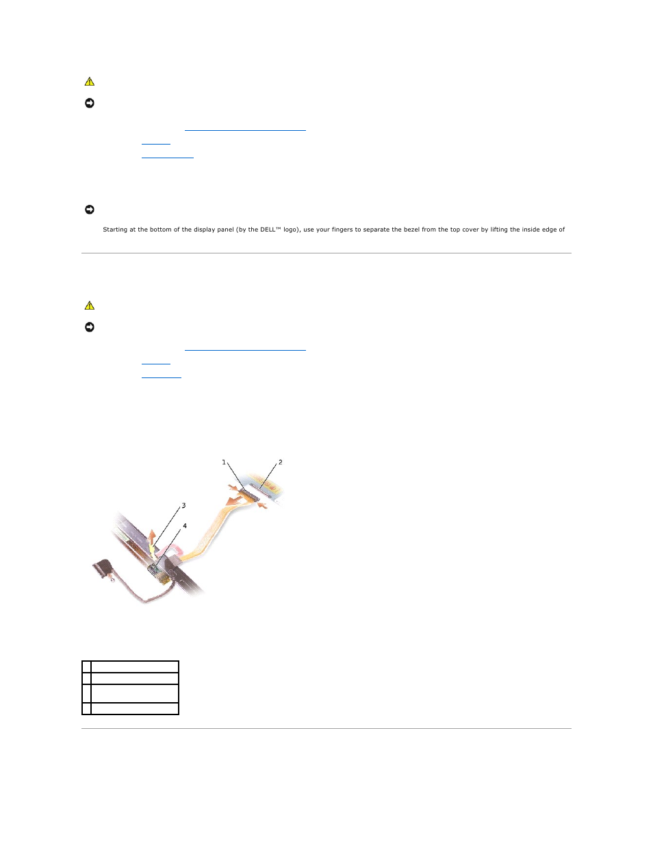 Display panel, Display latch | Dell Latitude D500 User Manual | Page 12 / 40