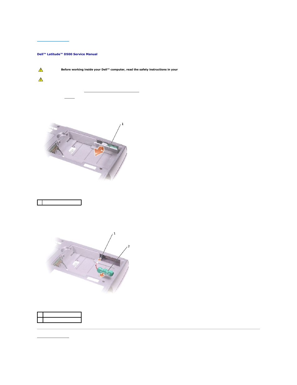 Reserve battery | Dell Latitude D500 User Manual | Page 29 / 40