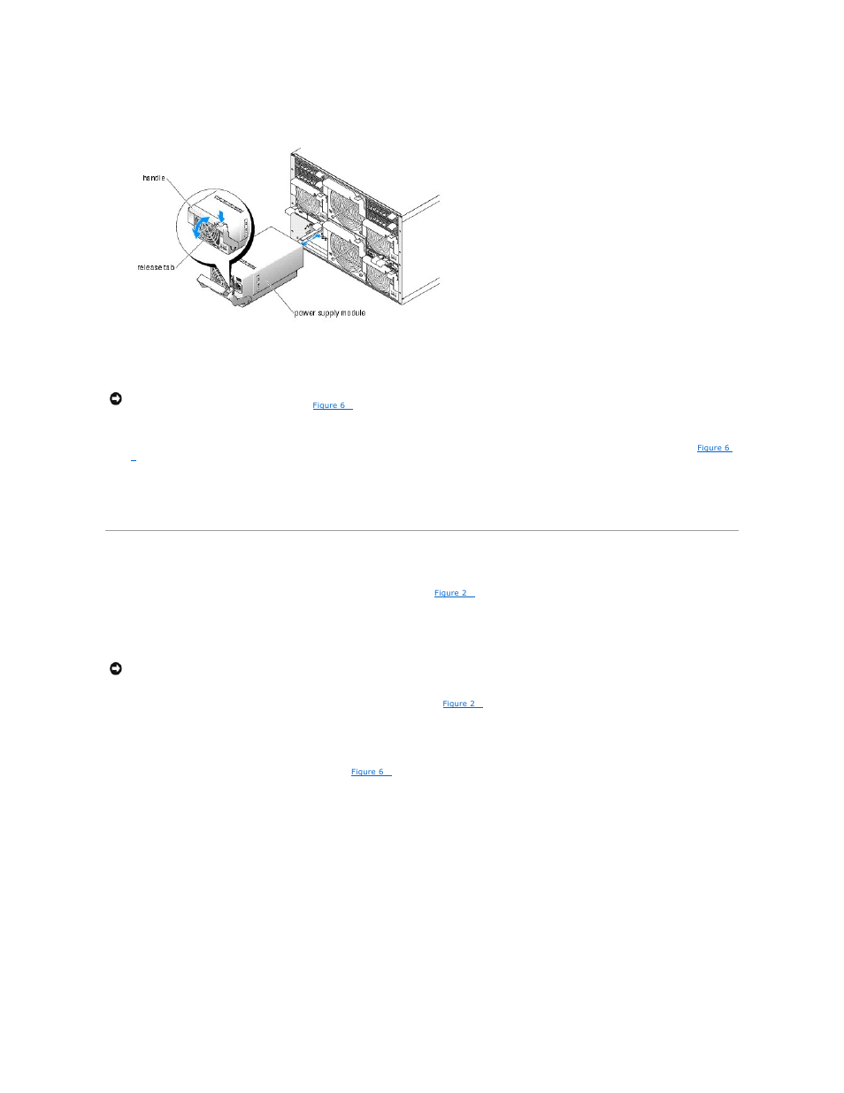 Fan modules, Figure 6, Installing a power supply module | Removing a fan | Dell POWEREDGE 1855 User Manual | Page 47 / 78