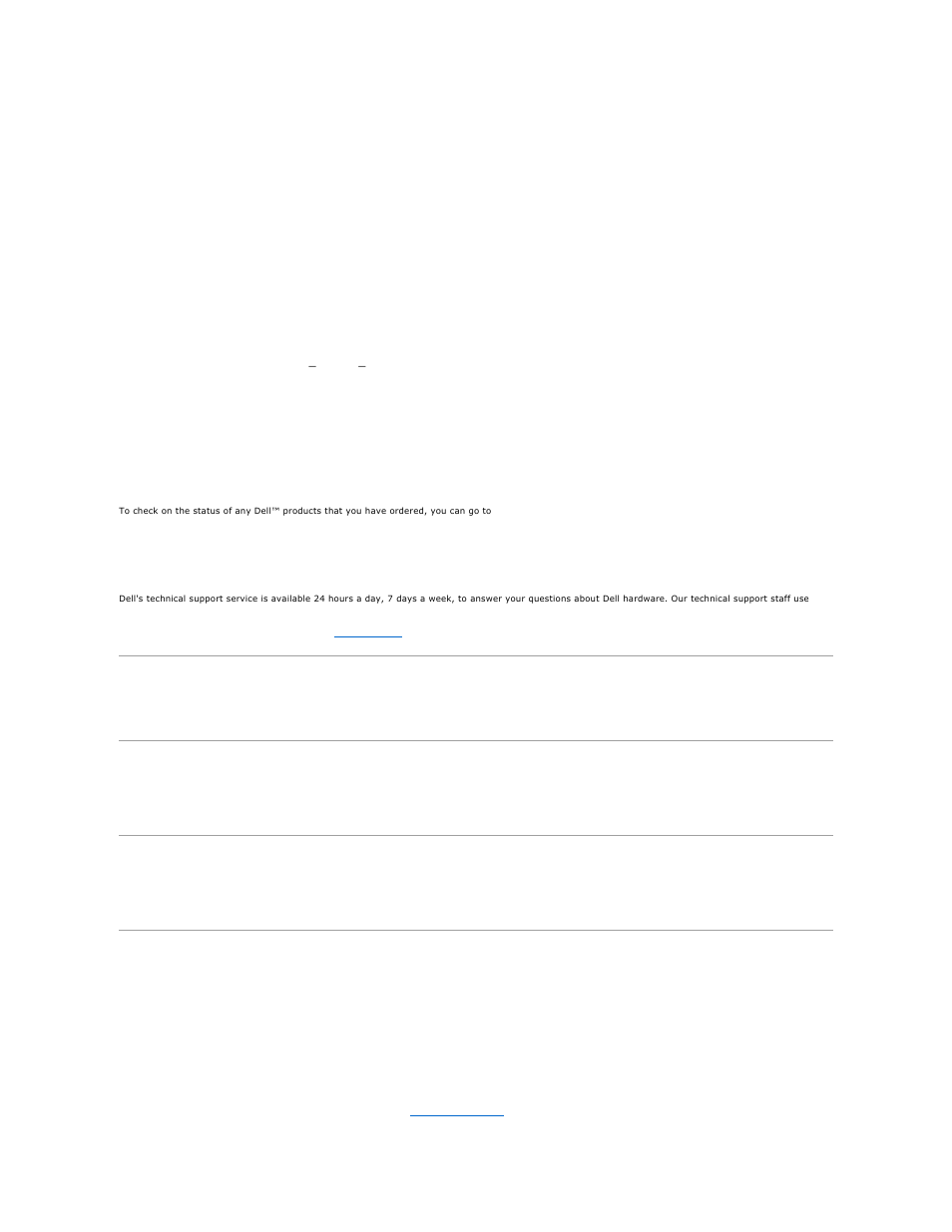 Dell enterprise training and certification, Problems with your order, Product information | Returning items for warranty repair or credit, Technical support service, Autotech service, Automated order-status service | Dell POWEREDGE 1855 User Manual | Page 68 / 78