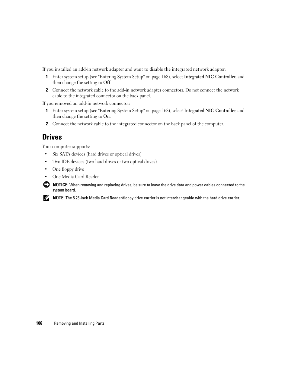Drives | Dell XPS 720 H2C (Mid 2007) User Manual | Page 106 / 220