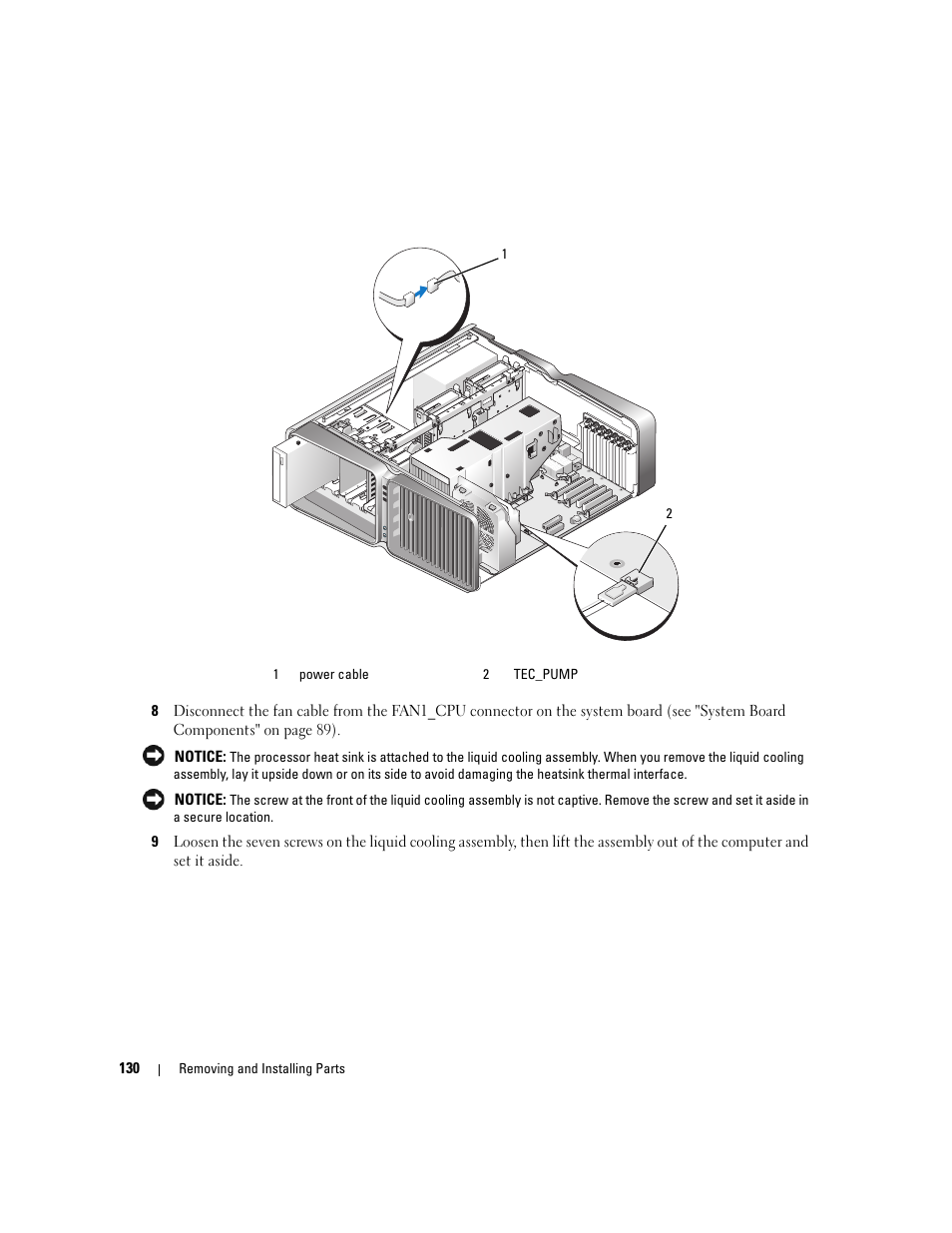 Dell XPS 720 H2C (Mid 2007) User Manual | Page 130 / 220
