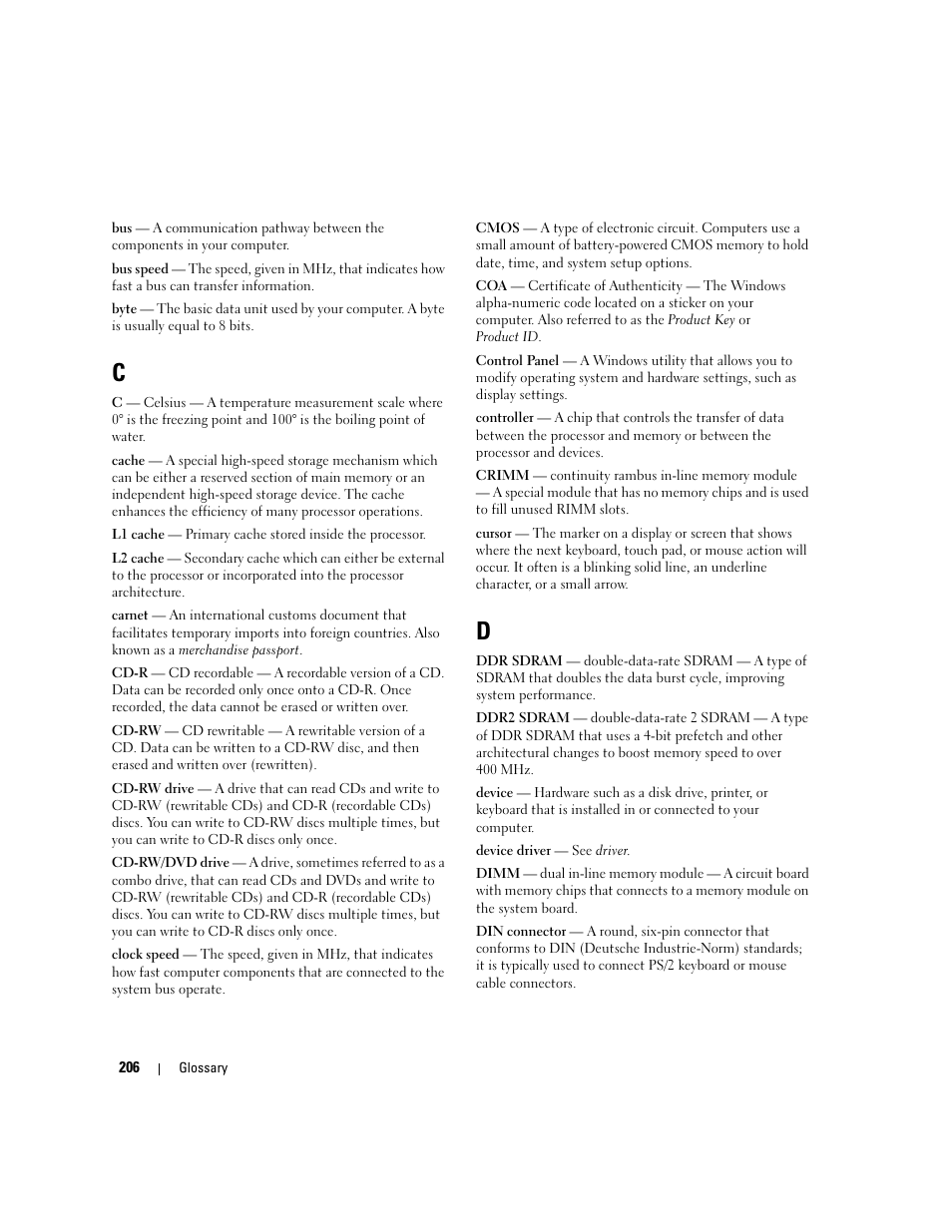 Dell XPS 720 H2C (Mid 2007) User Manual | Page 206 / 220