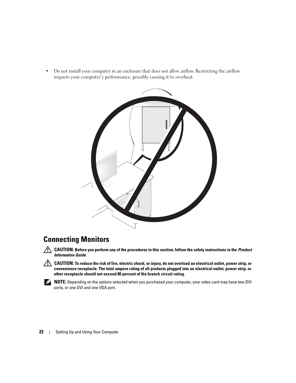 Connecting monitors | Dell XPS 720 H2C (Mid 2007) User Manual | Page 22 / 220