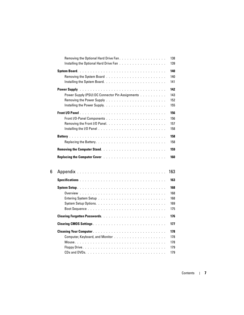 6appendix | Dell XPS 720 H2C (Mid 2007) User Manual | Page 7 / 220