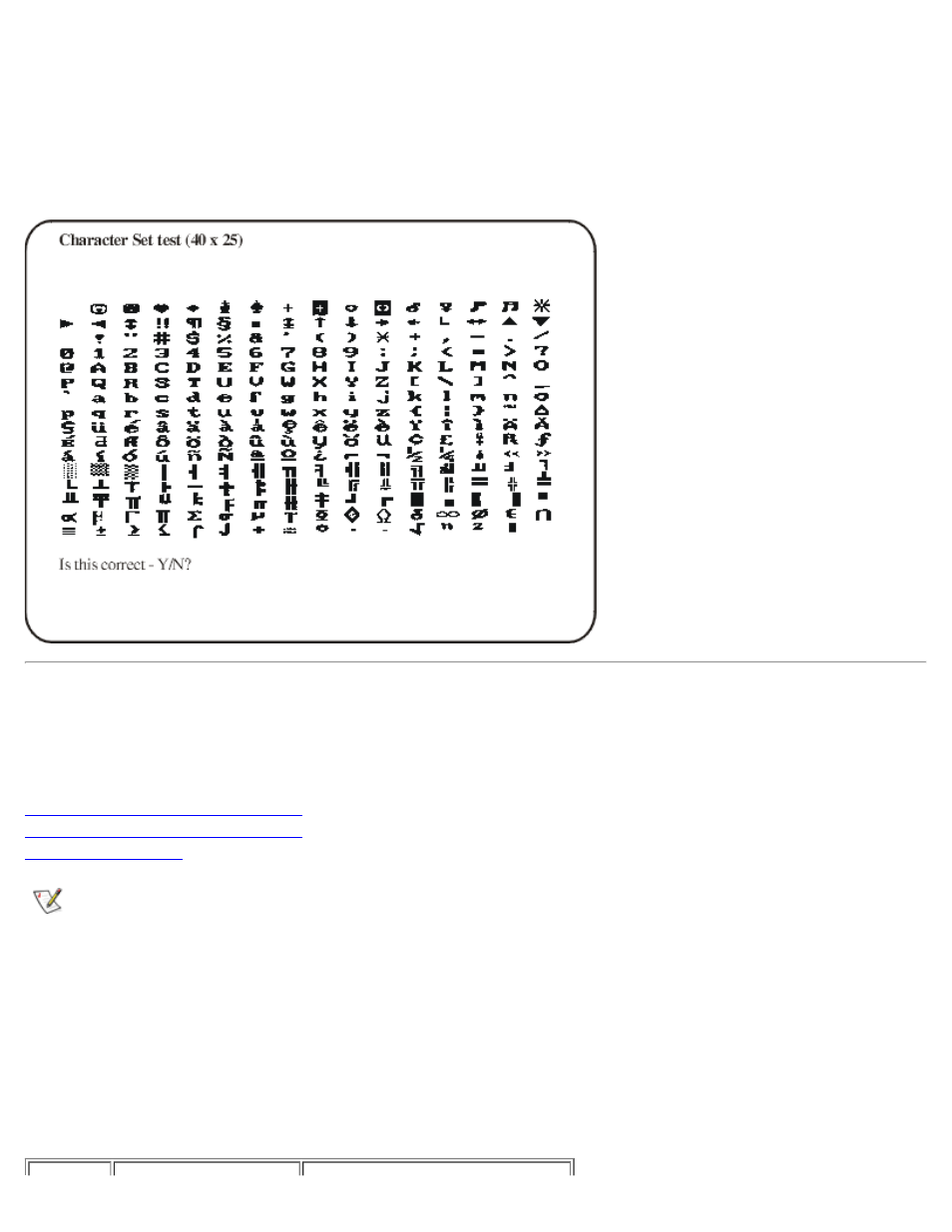 Text mode color test, Checks, Character set subtest (40 x 25) | Dell OptiPlex GX1 User Manual | Page 153 / 174