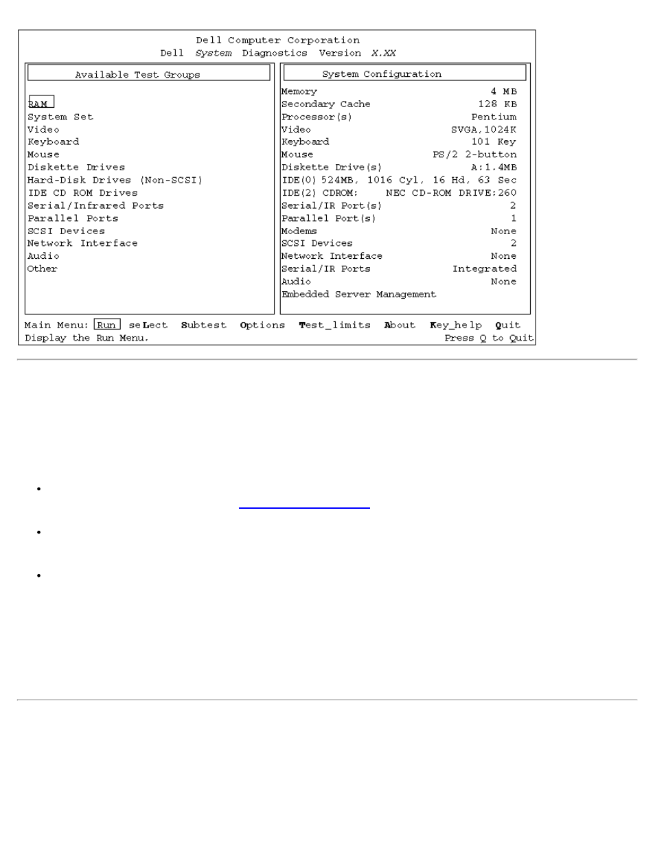 Confirming the system configuration information, How to use the menu | Dell OptiPlex GX1 User Manual | Page 43 / 174