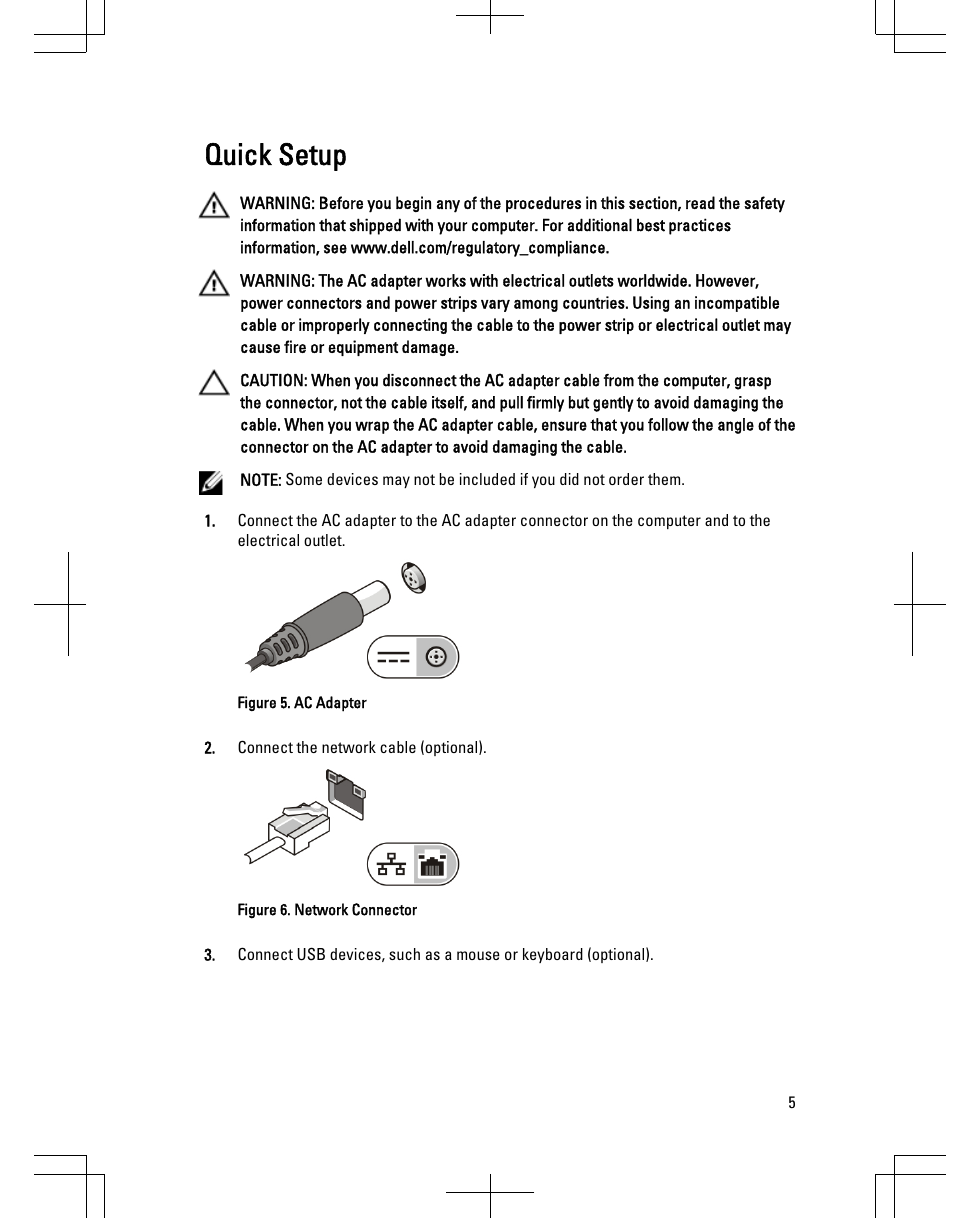 Quick setup | Dell Latitude E5430 (Mid 2012) User Manual | Page 5 / 8