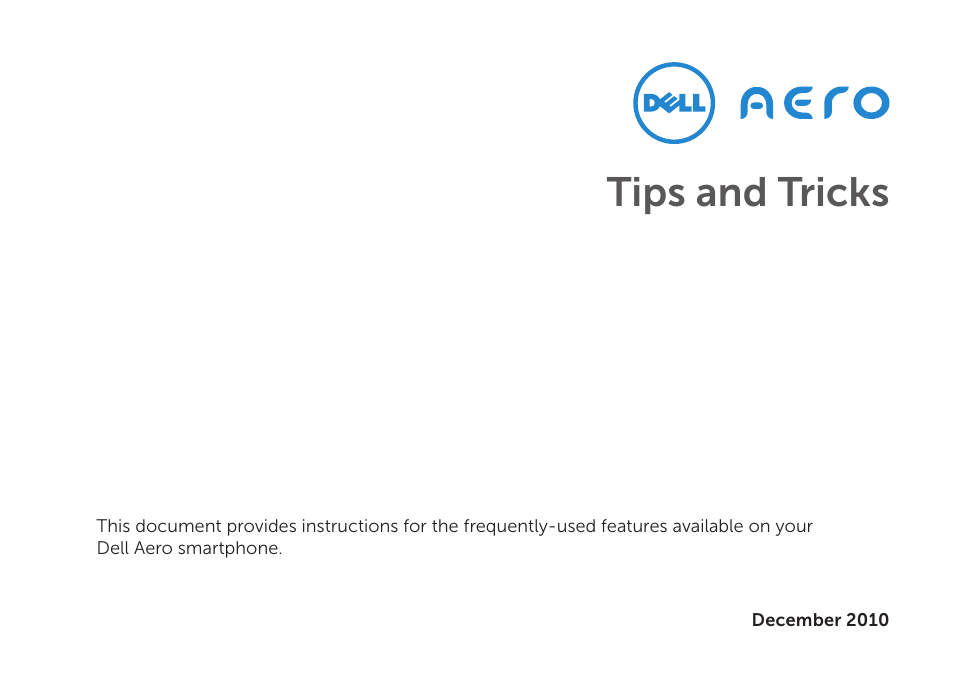 Dell Aero Mobile User Manual | 20 pages