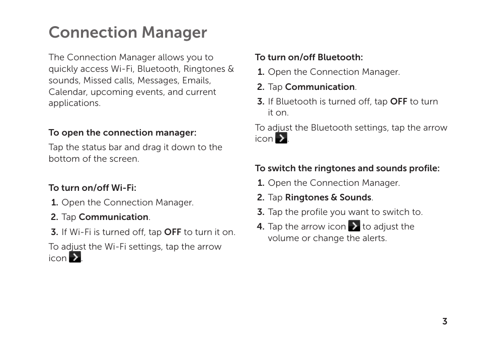 Connection manager | Dell Aero Mobile User Manual | Page 3 / 20
