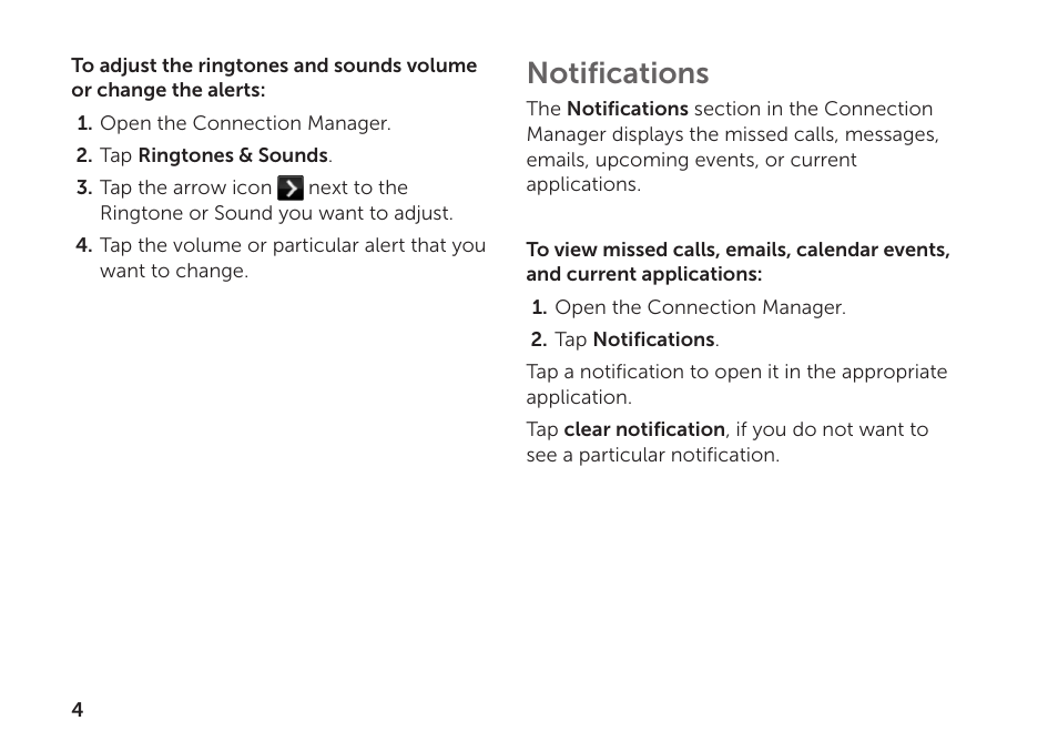 Notifications | Dell Aero Mobile User Manual | Page 4 / 20