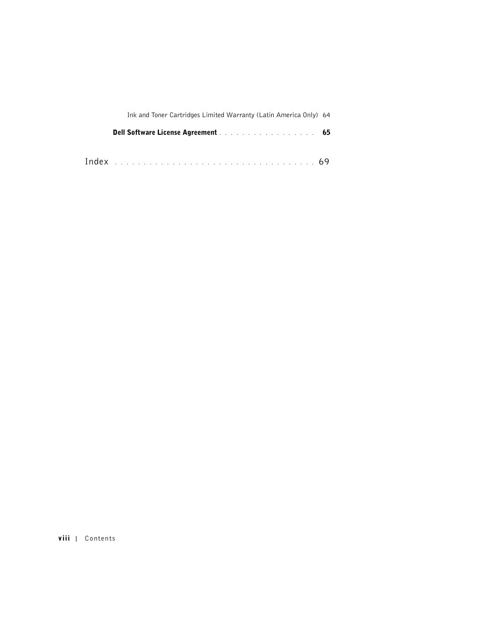 Index 69, Index | Dell A920 All In One Personal Printer User Manual | Page 10 / 83