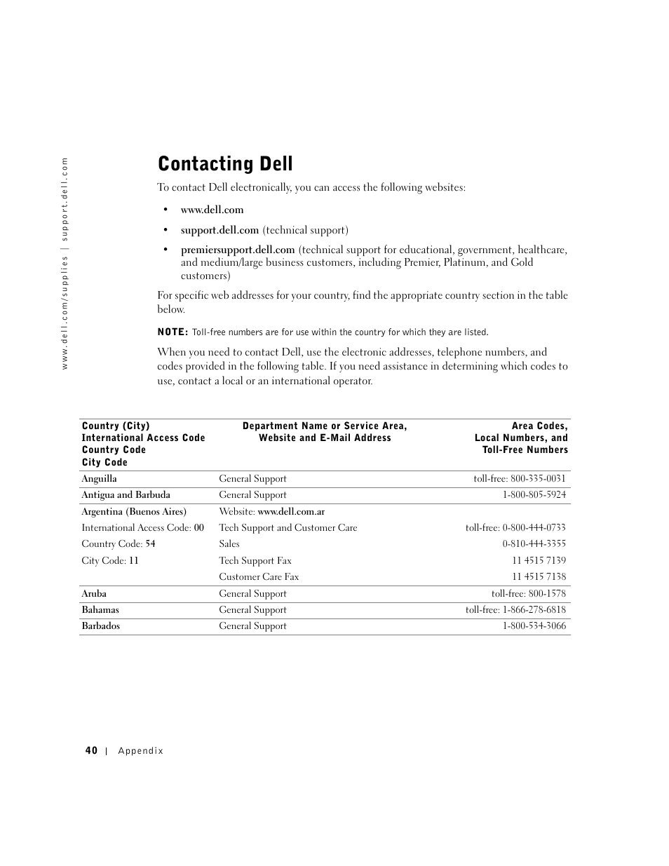 Contacting dell | Dell A920 All In One Personal Printer User Manual | Page 50 / 83