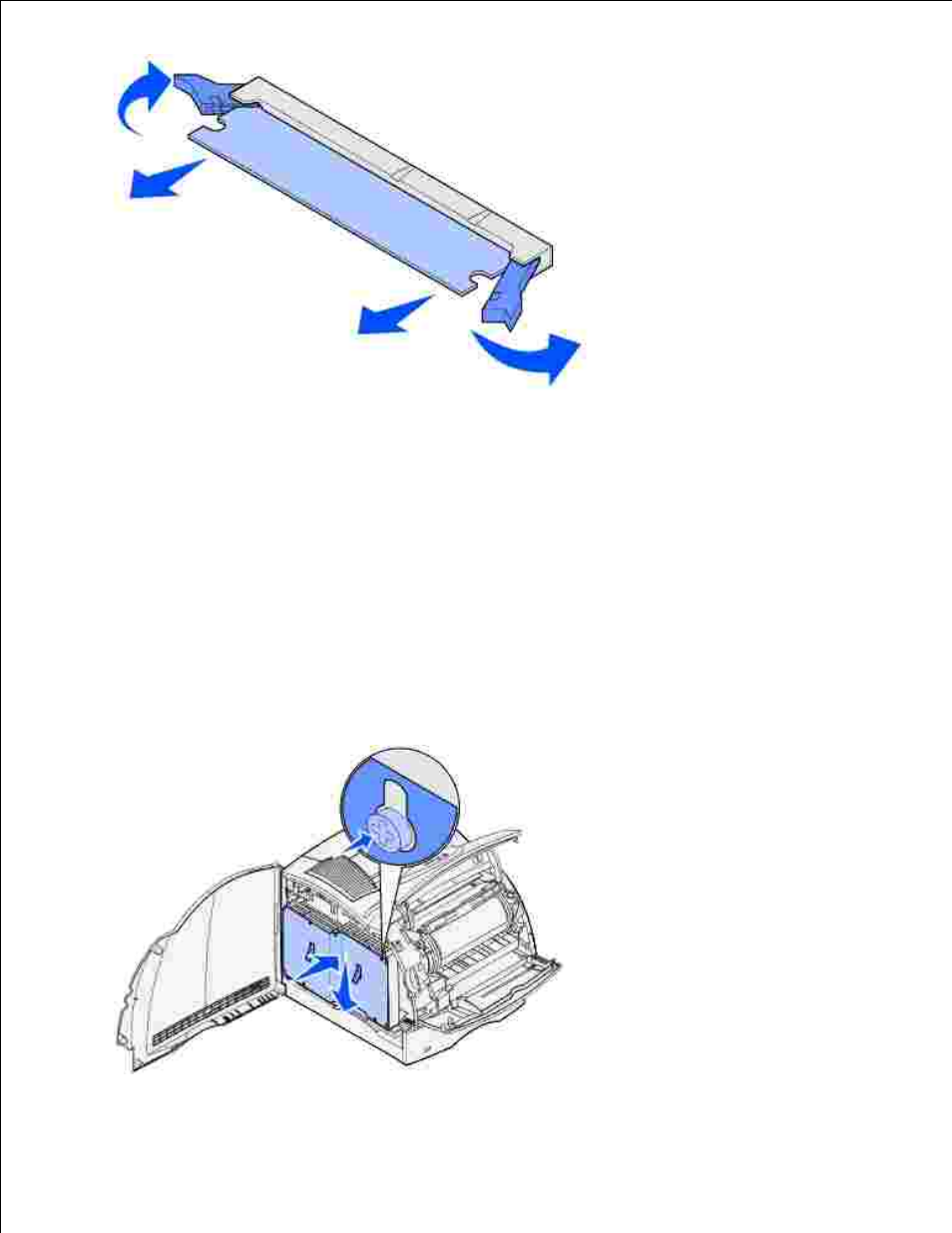 Reattaching the shield and closing the doors | Dell W5300 Workgroup Laser Printer User Manual | Page 216 / 232