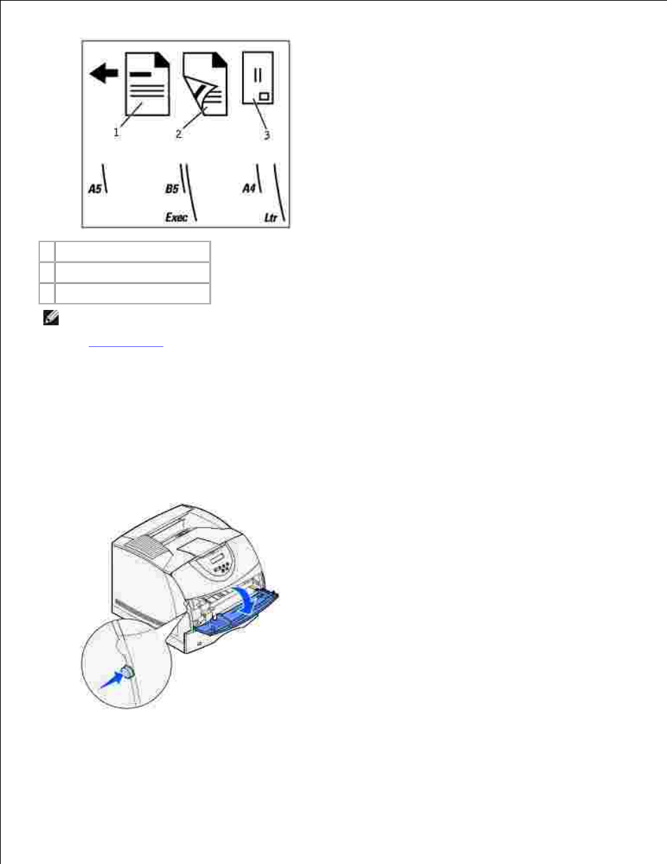 Loading the multipurpose feeder | Dell W5300 Workgroup Laser Printer User Manual | Page 56 / 232