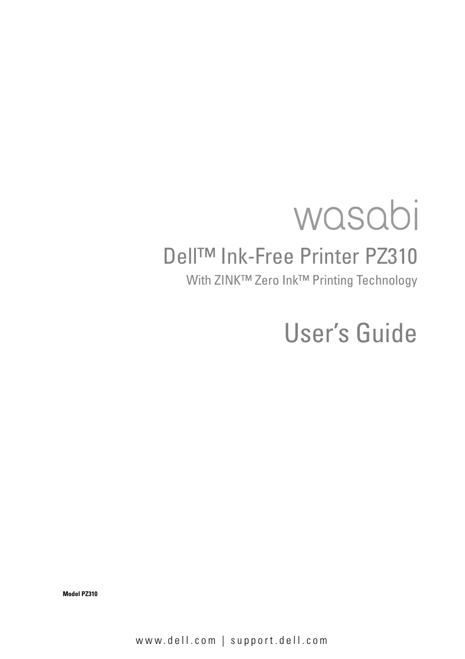 Dell Ink-Free Printer PZ310 User Manual | 22 pages