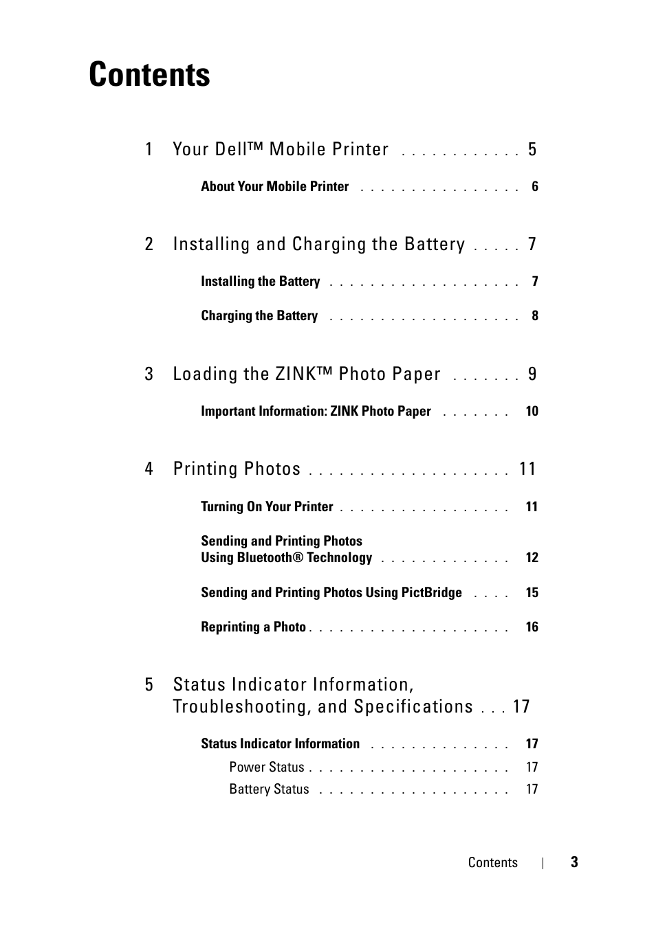 Dell Ink-Free Printer PZ310 User Manual | Page 3 / 22