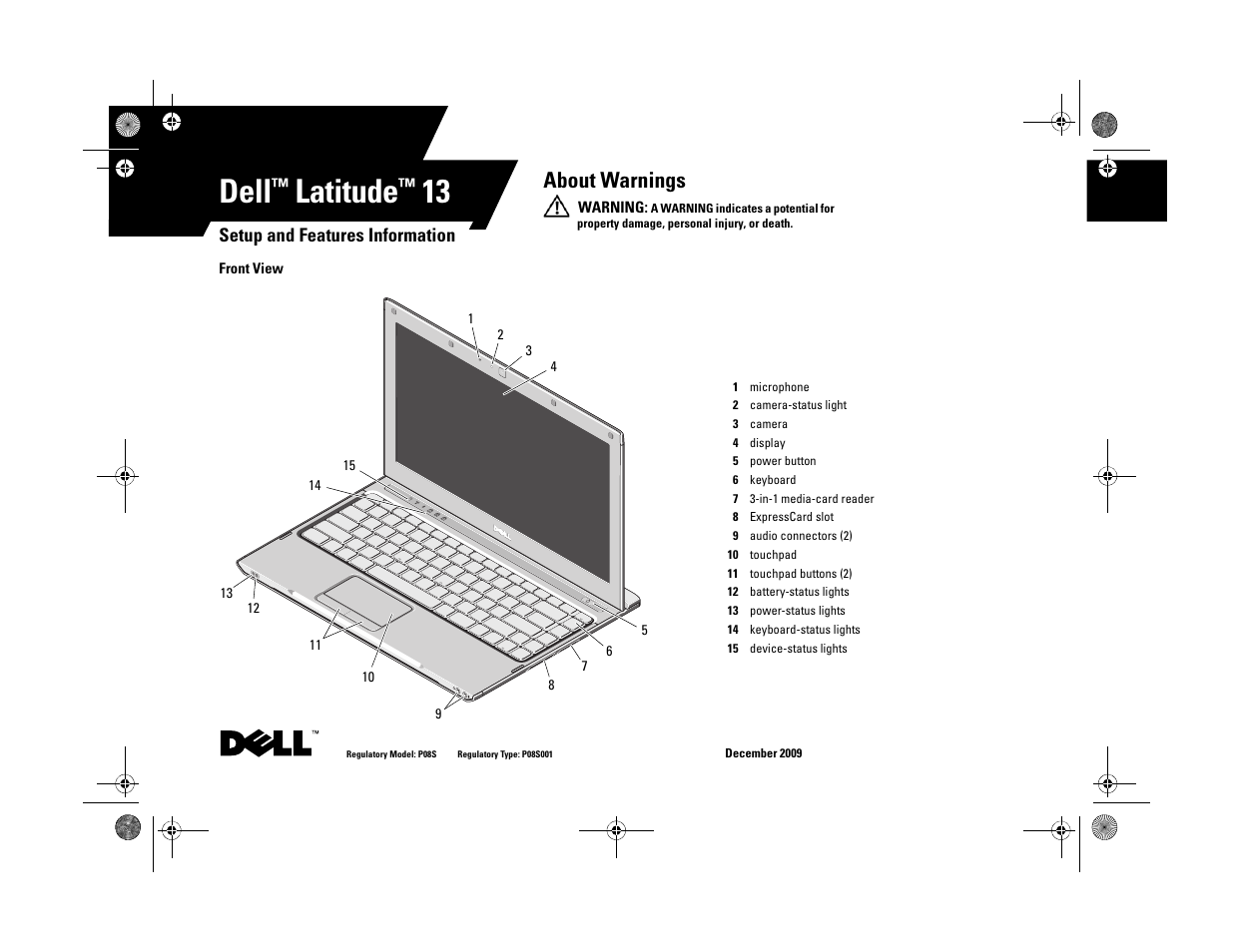Dell Latitude 13 (Mid 2010) User Manual | 5 pages