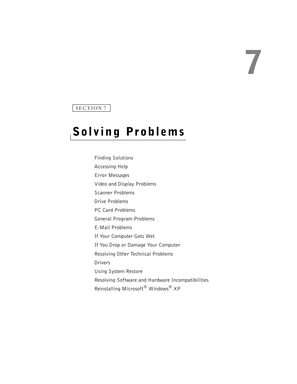 Solving problems, 7 solving problems | Dell Inspiron 8500 User Manual | Page 101 / 186