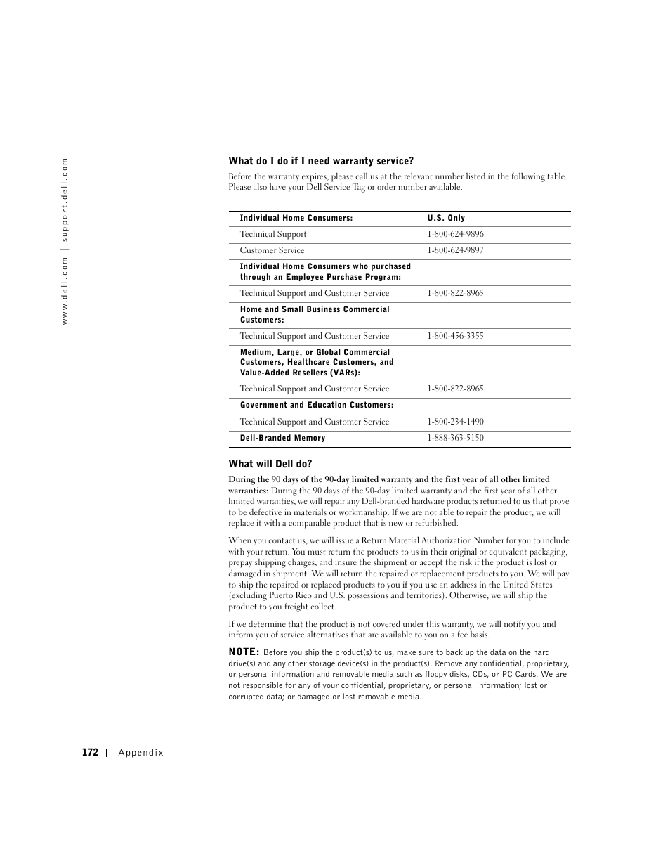 Dell Inspiron 8500 User Manual | Page 172 / 186
