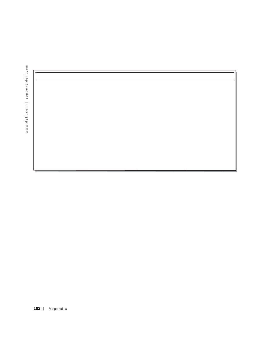 182 appendix | Dell Inspiron 8500 User Manual | Page 182 / 186