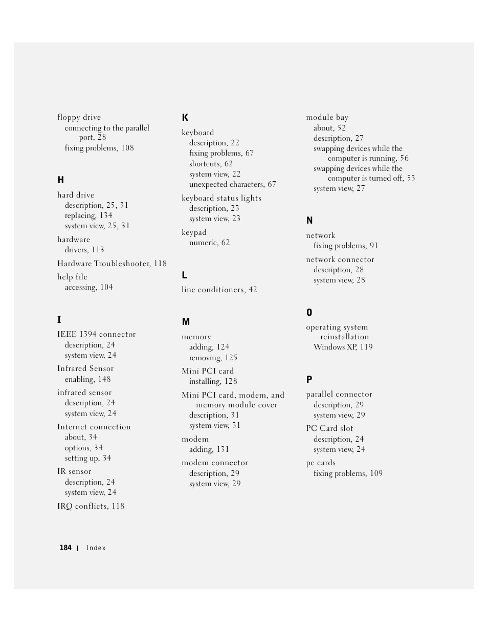 Dell Inspiron 8500 User Manual | Page 184 / 186