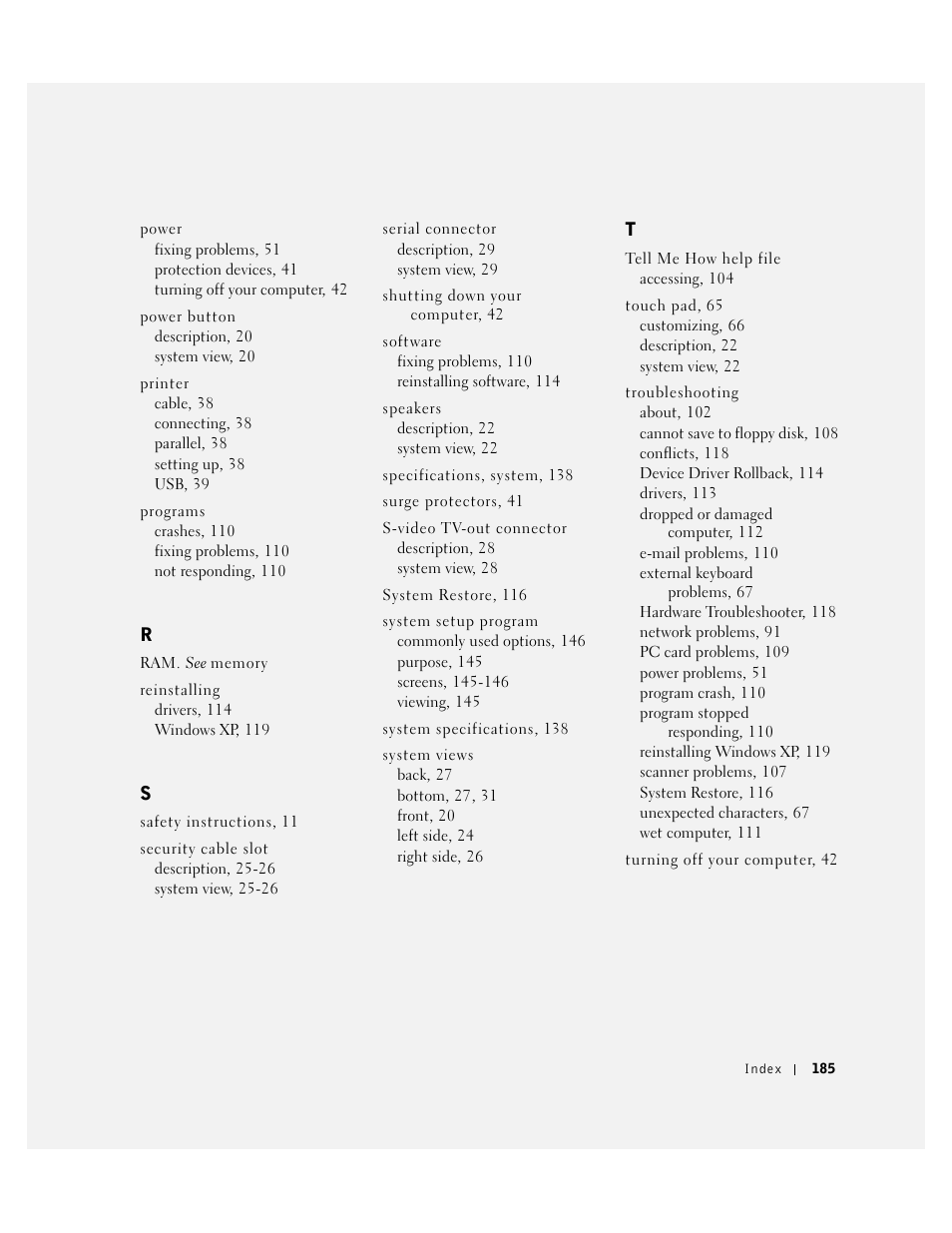 Dell Inspiron 8500 User Manual | Page 185 / 186