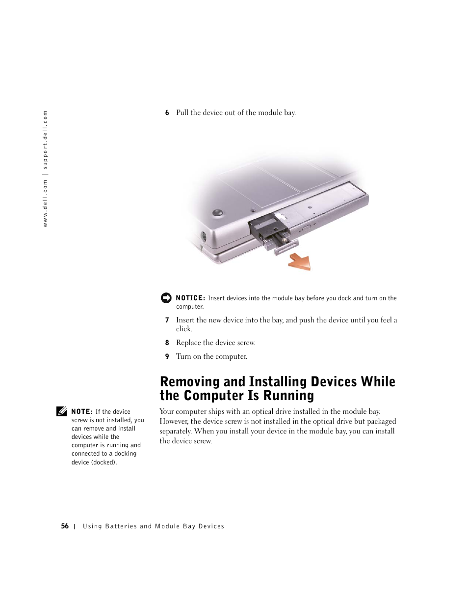 Running | Dell Inspiron 8500 User Manual | Page 56 / 186