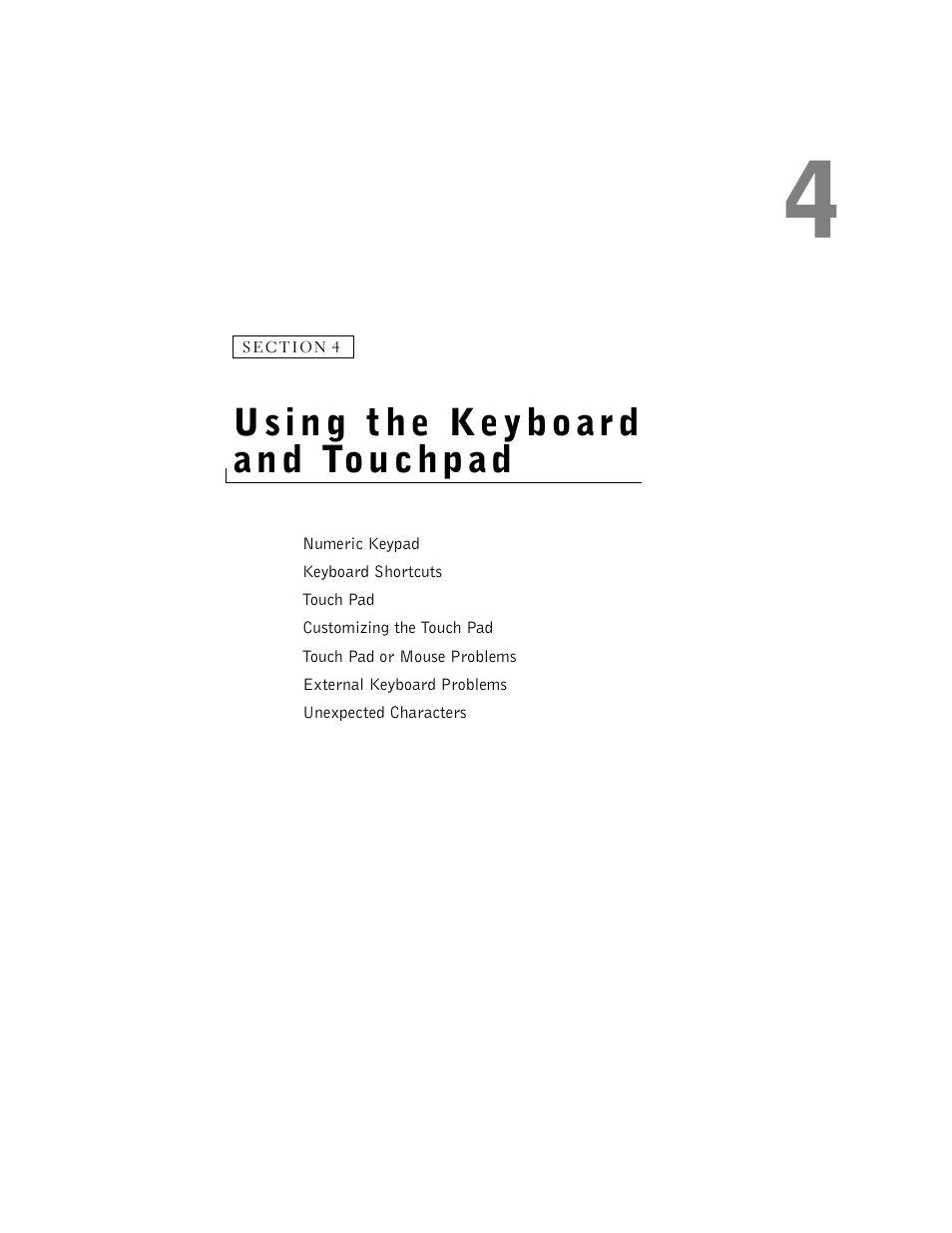 Using the keyboard and touchpad, 4 using the keyboard and touchpad | Dell Inspiron 8500 User Manual | Page 61 / 186