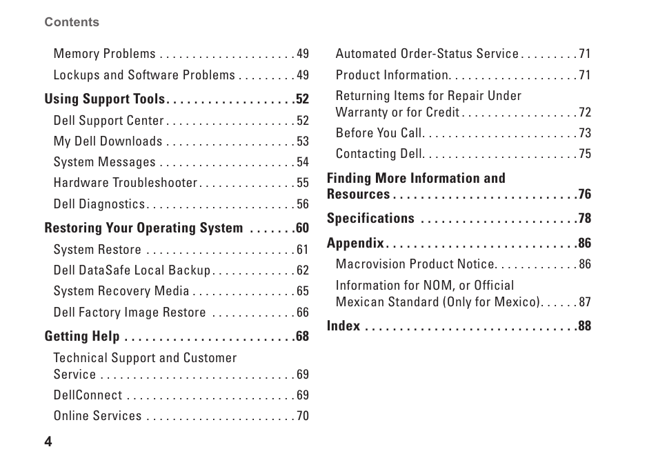 Dell Inspiron 14R (N4010, Early 2010) User Manual | Page 6 / 94
